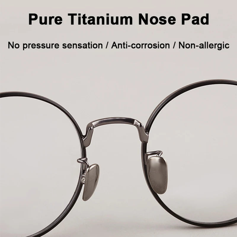 Ultra-Light Retro Round Eyeglasses | Stylish Titanium Frames