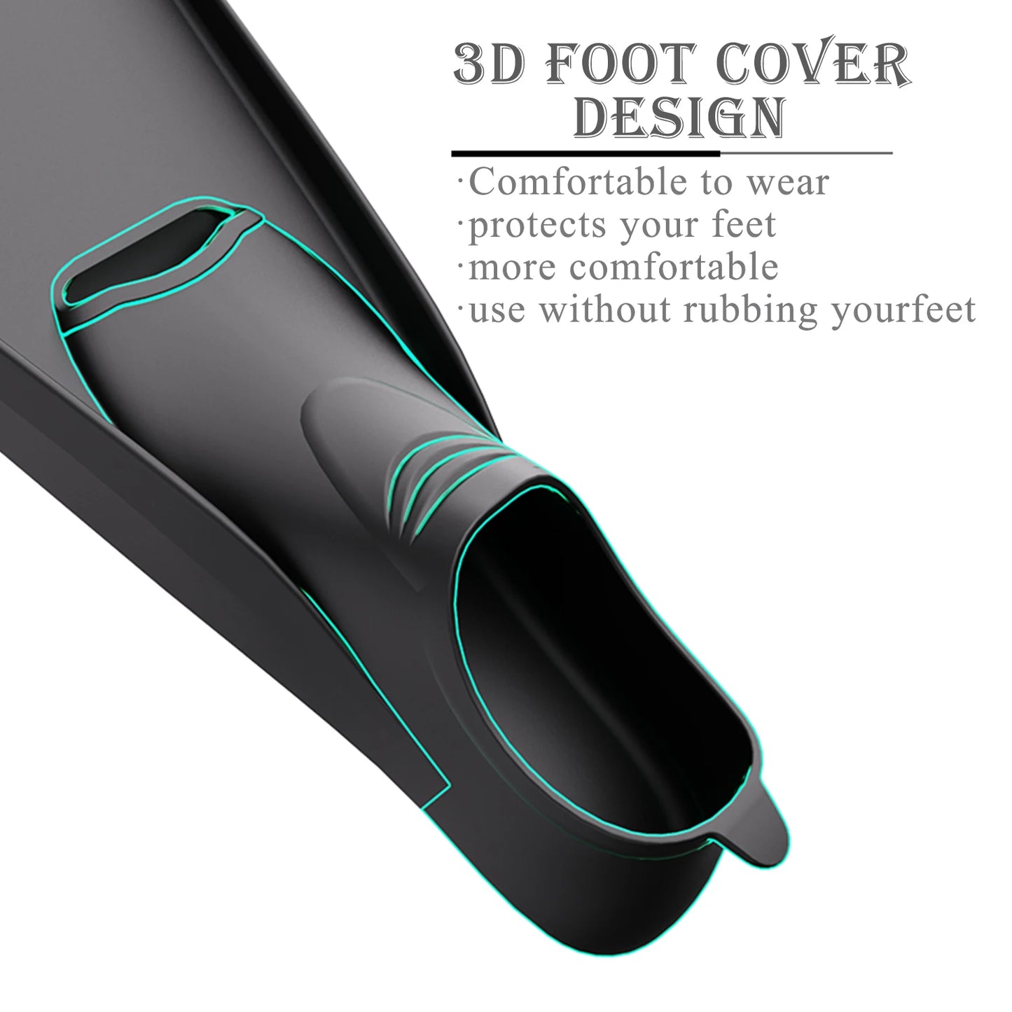 Long Floating Swim Training Fins for All Ages | Improve Kick Technique