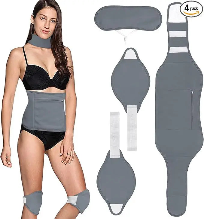 4pcs Castor Oil Pack Wraps | Leak-proof Washable Waist Support