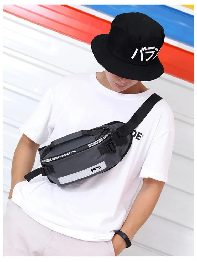 2024 Large Capacity Anti-theft Male Belt Close-Fitting Waist Bags Multi-Functional Shoulder Bag Men Nylon Fanny Chest Fanny Pack