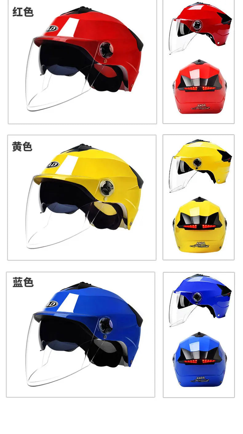 LED Motorcycle Helmet for Moped & Electric Scooter | Unisex Safety Gear
