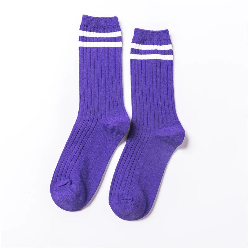 Stylish Women's Striped Long Socks | Comfortable Casual Footwear