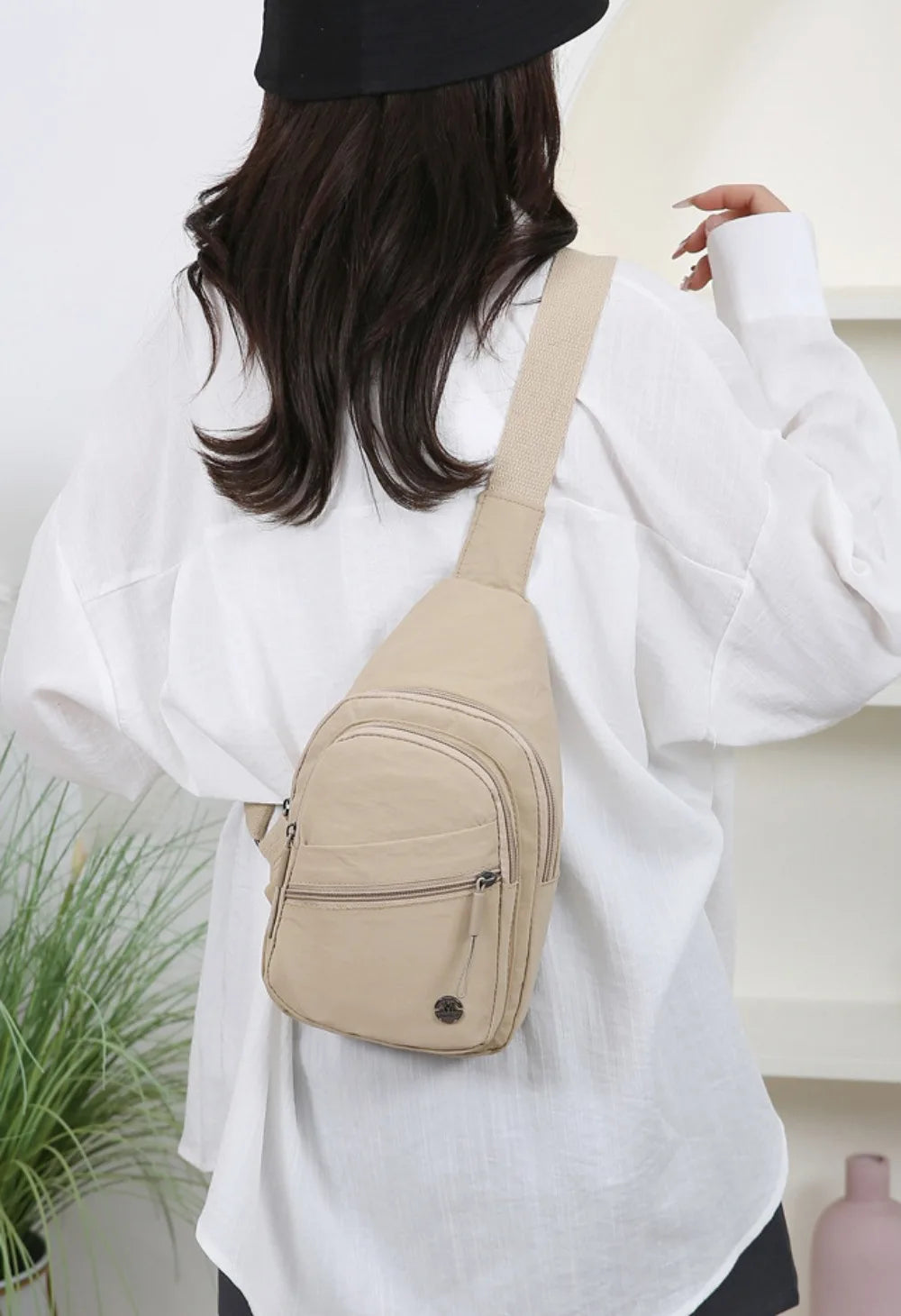 Spacious Waterproof Crossbody Bag | Lightweight Solid Color Messenger