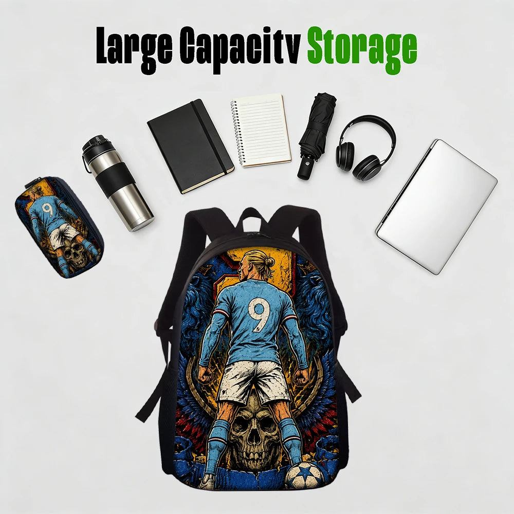Large-Capacity Soccer Star Pattern Backpack Set | Perfect for Daily Use
