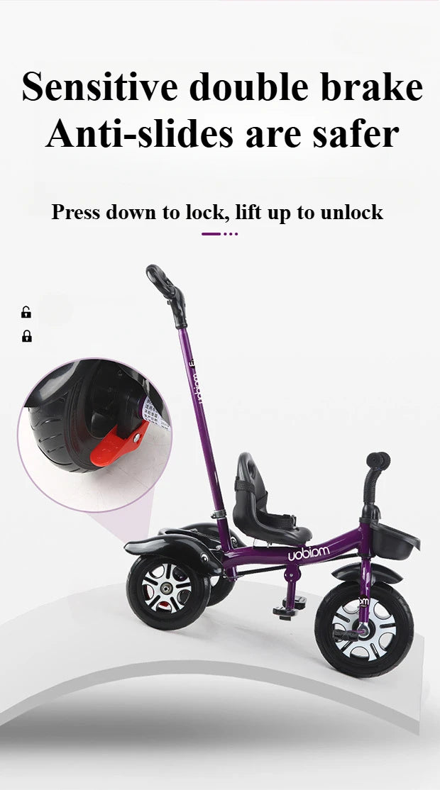 2 in 1 Toddler Tricycle | Adjustable Kids Trike with Storage
