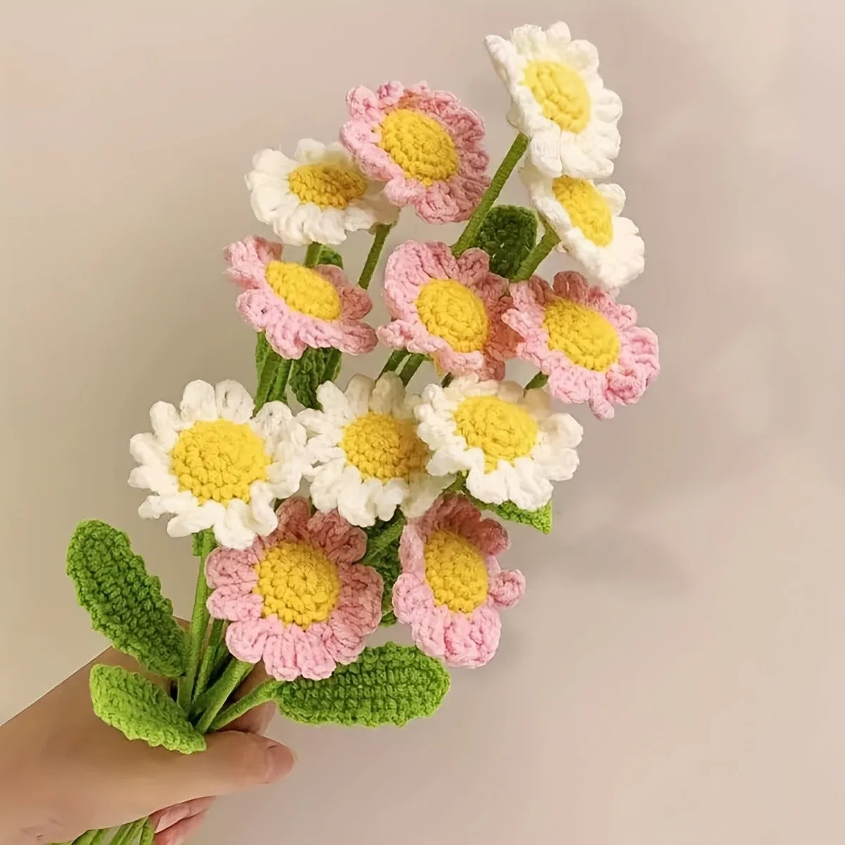 5-Piece Handmade Crocheted Daisy Set | Charming Home Decor