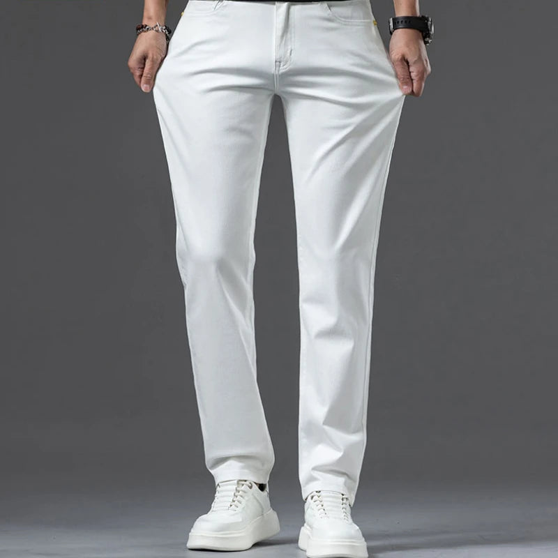Men's Slim Casual Stretch Jeans | Smart Business Fashion Trousers