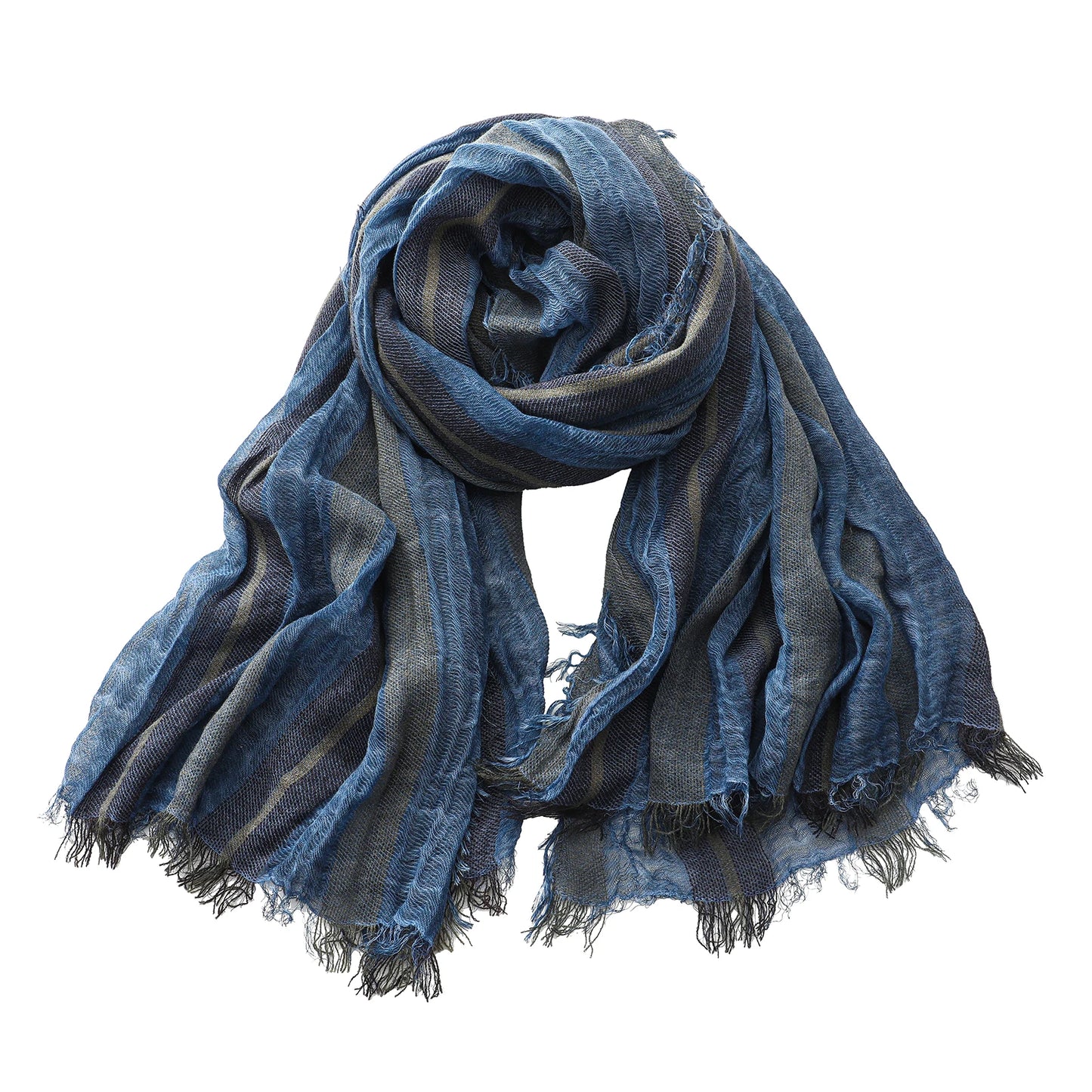 Men's Cotton Linen Striped Scarf | Warm & Stylish Winter Accessory