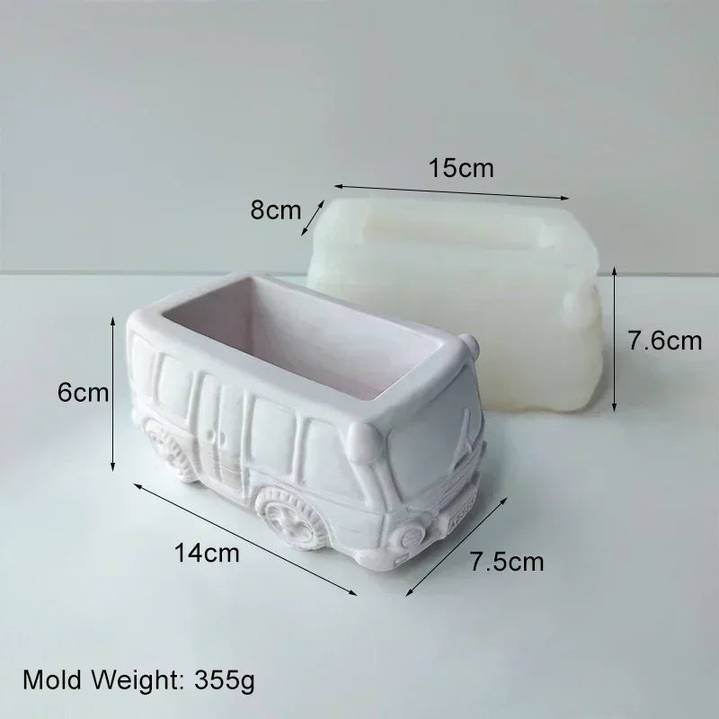 Creative Bus Flowerpot Mold for Unique Home Decor & Gardening