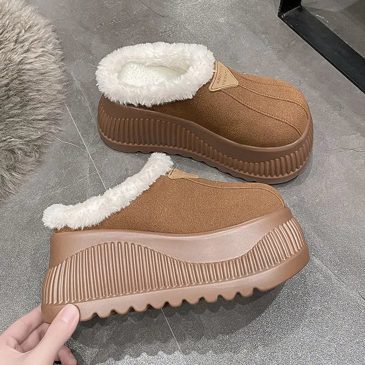 Women's Platform Fur Slippers | Cozy Stylish Winter Mules