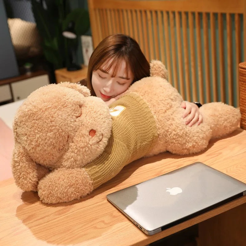 Lovely Giant Plush Dog Pillow | Soft Sweater Dog Stuffed Toy