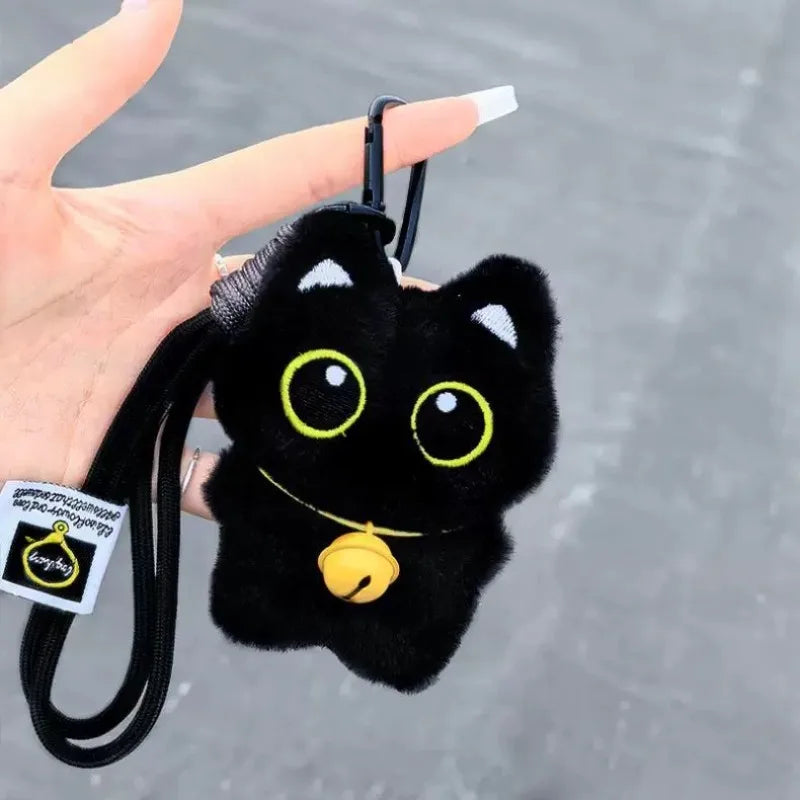 Cute Black Kitty Plush Keychains | Adorable Soft Kawaii Cat Dolls