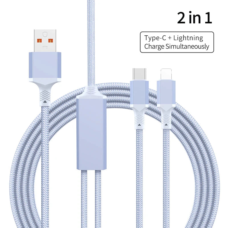 Multi Charging Cable 5 in 1 | Fast Nylon Braided USB Cord