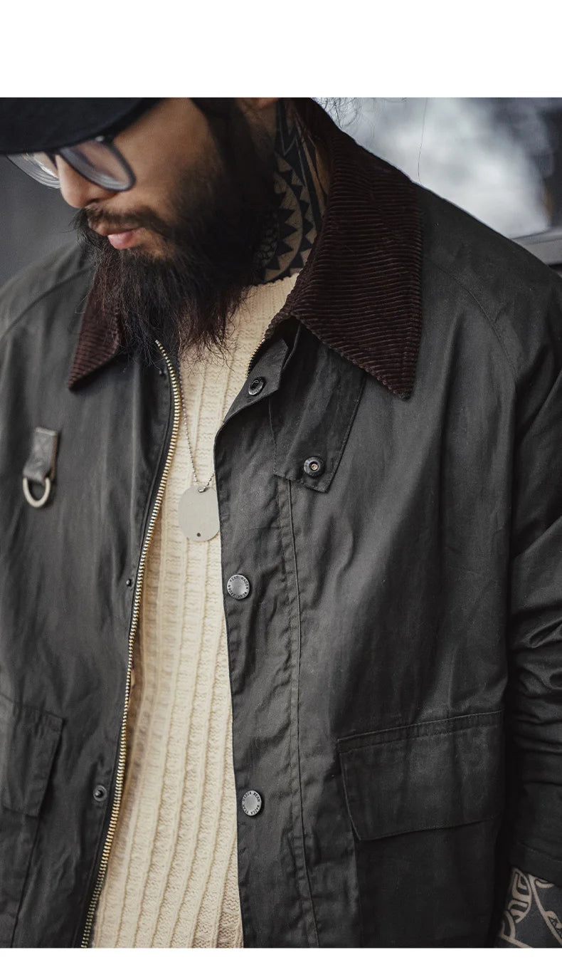 Vintage Waxed Fishing Jacket for Men | Classic Outdoor Coat