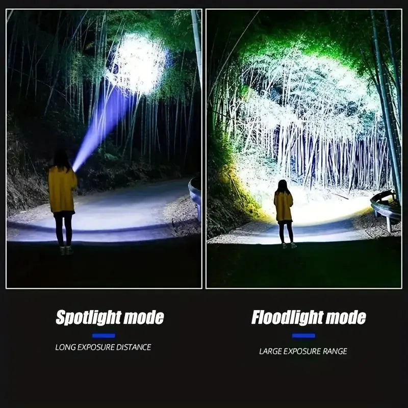 Super Bright Handheld LED Flashlight | Rechargeable & Adjustable Zoom