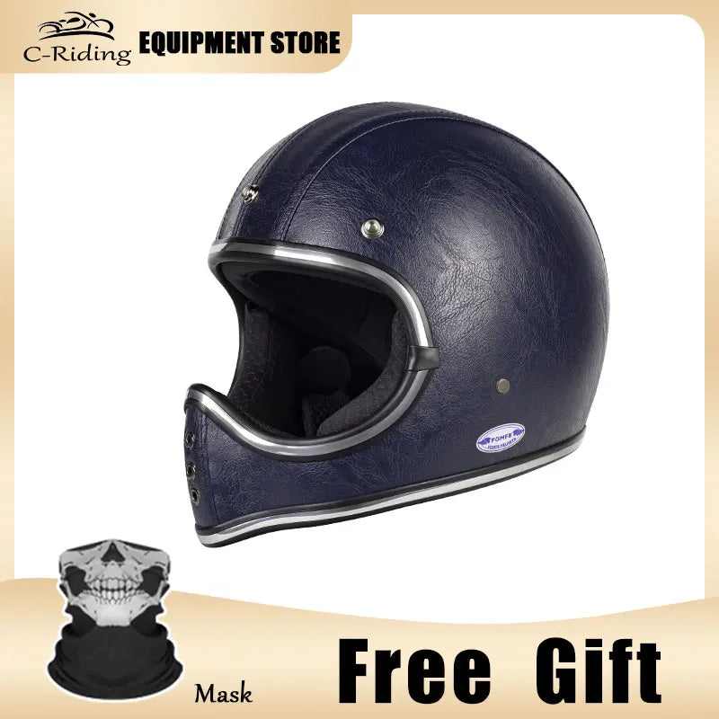 Yellow Vintage Full Face Helmet with Photochromic Goggles | Safety & Style