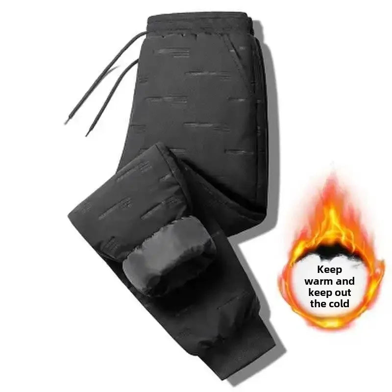 Men's Warm Fleece Lined Quilted Pants | Plus Size Casual Trousers