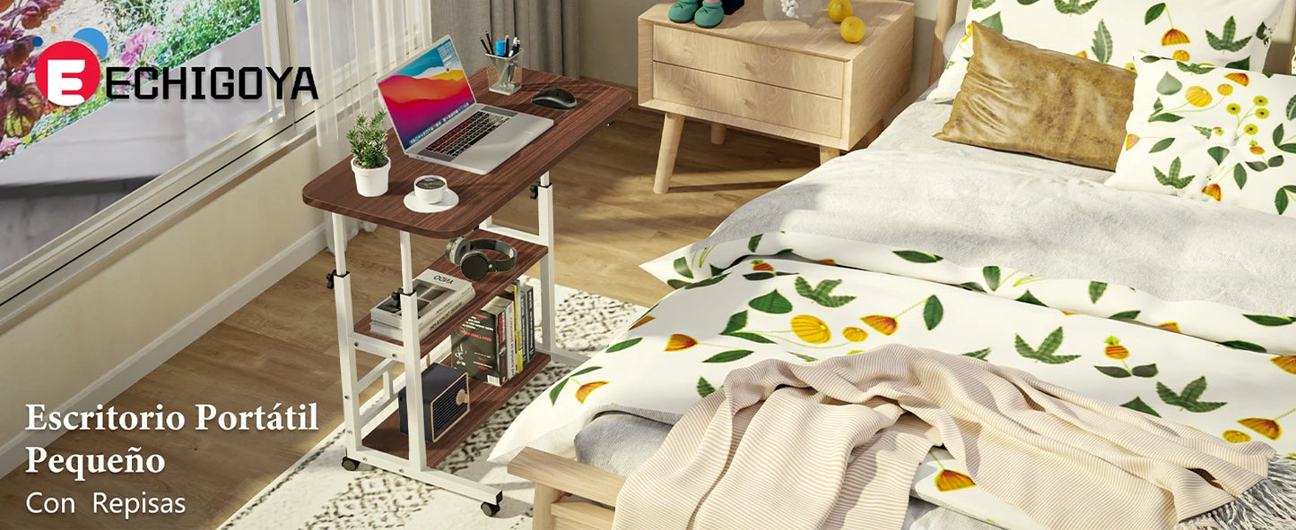 Portable Adjustable Laptop Desk with Wheels for Home Office Use