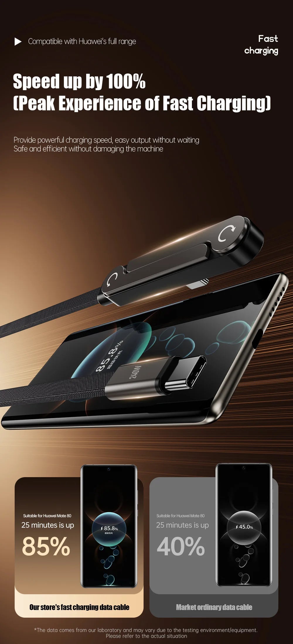 1.5m Foldable Fast Charging Cable & Phone Holder | Ultra-Fast Data