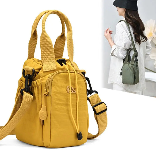 Women's Water-Resistant Crossbody Bag with Phone Pocket & Bottle Holder