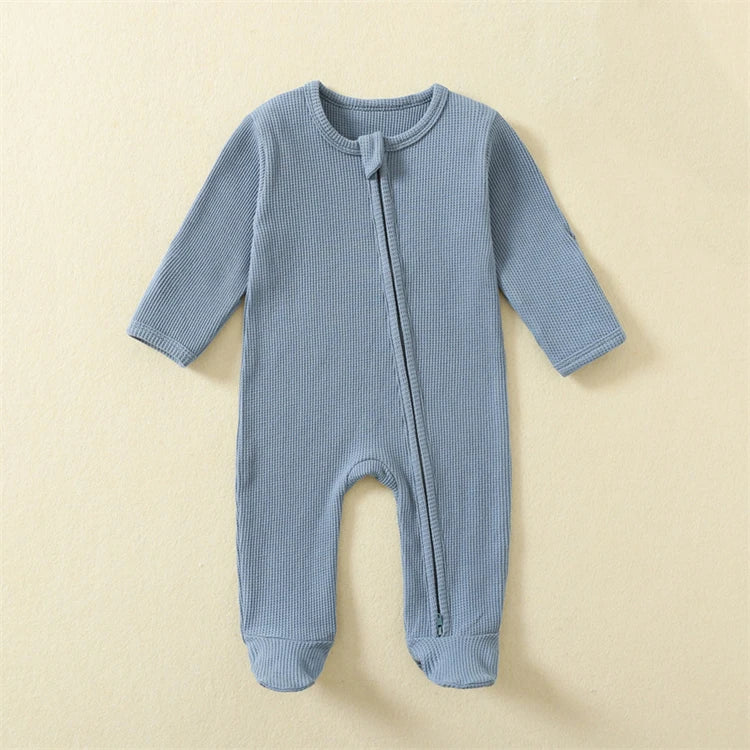 Organic Cotton Baby Rompers | Soft Zipper Footed Infant Pajamas
