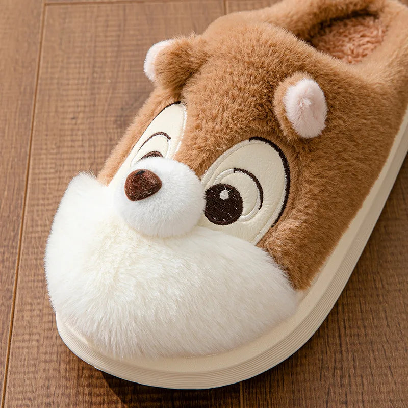 Women's Cozy Cartoon Plush Corduroy Slippers | Fun Indoor Footwear