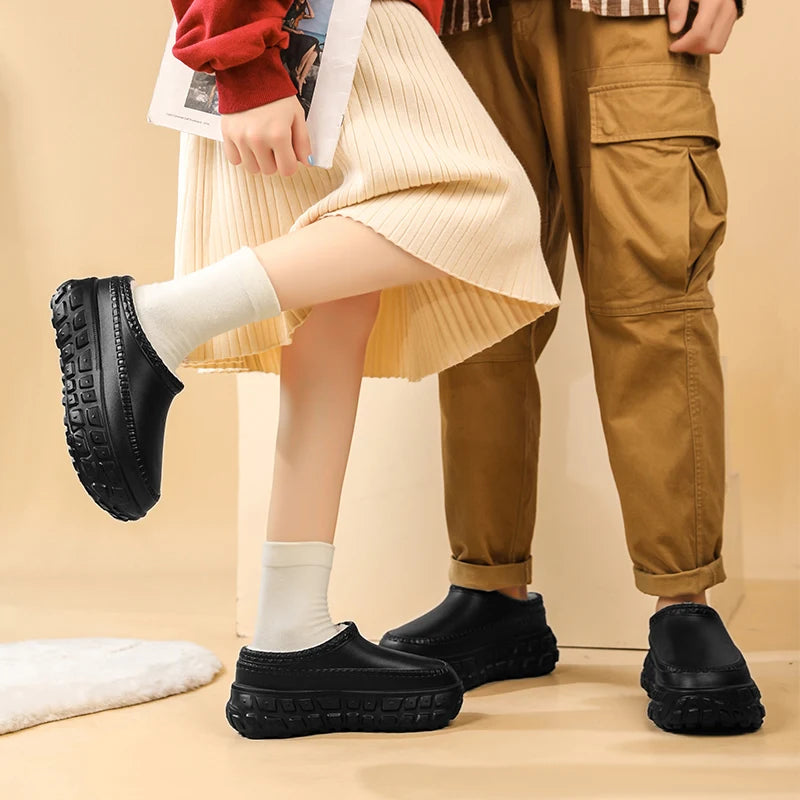 Couples Plush Cotton Slippers | Cozy Winter Indoor Shoes