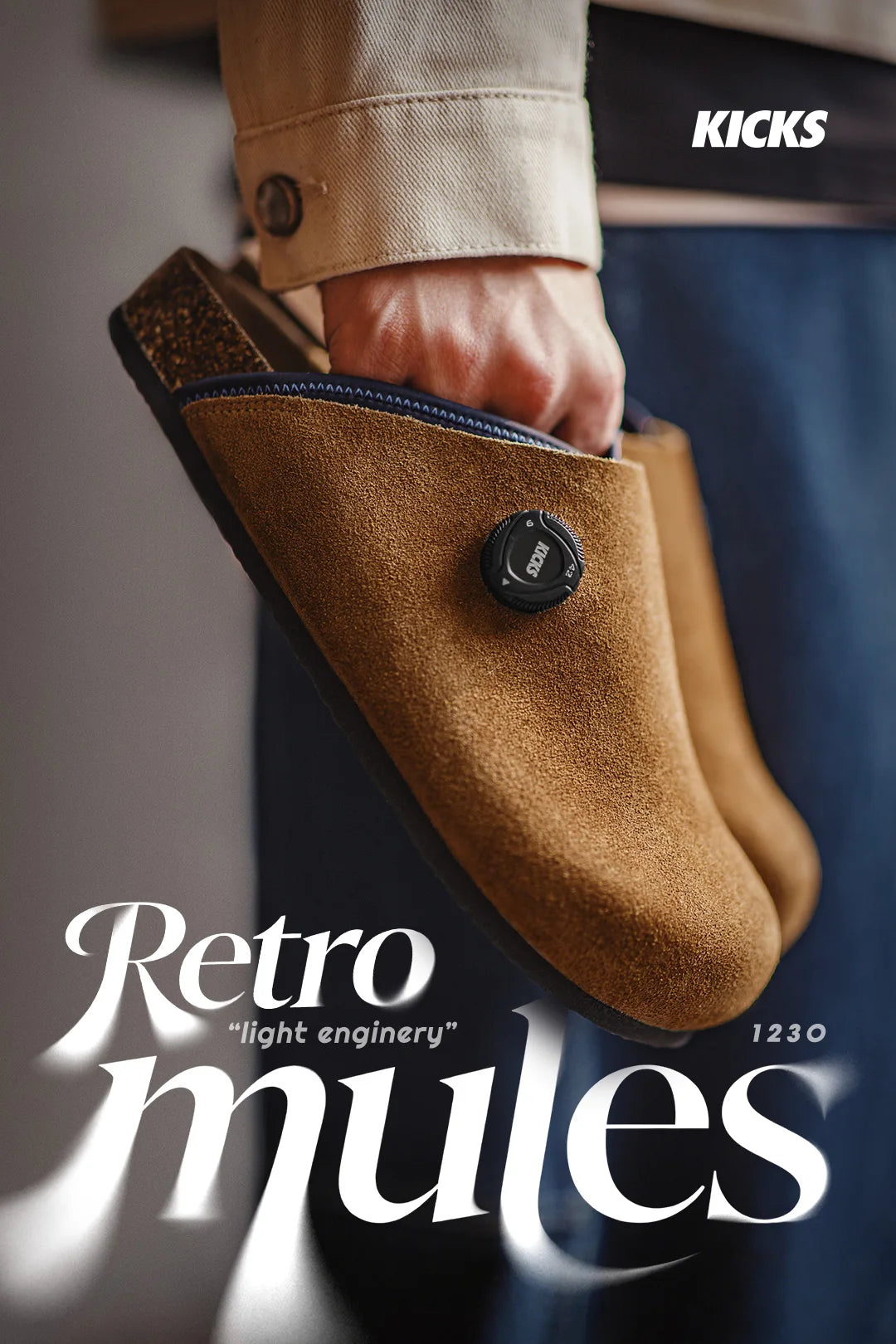 Men's Vintage Classic Brown Suede Mules | Comfortable Slip-On Shoes