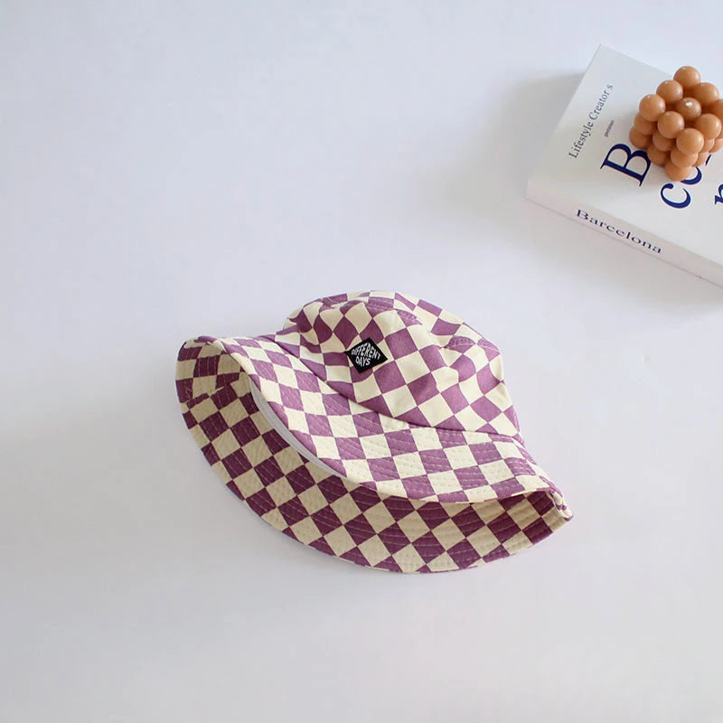 Checkerboard Pattern Kids Bucket Hat | Perfect Sun Protection
