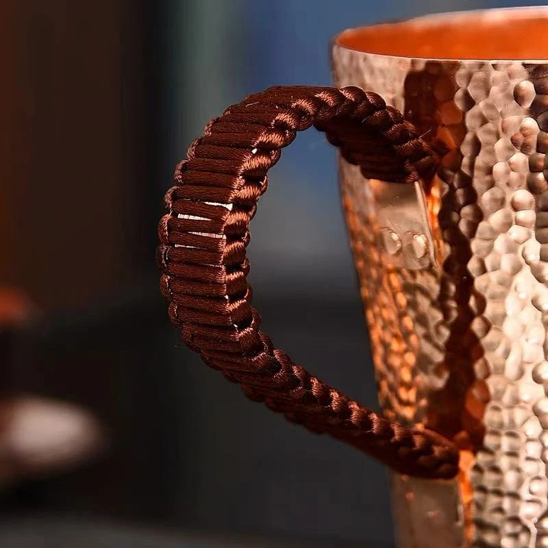 Vintage Copper Coffee Cup | Handcrafted Hammered Design Mug