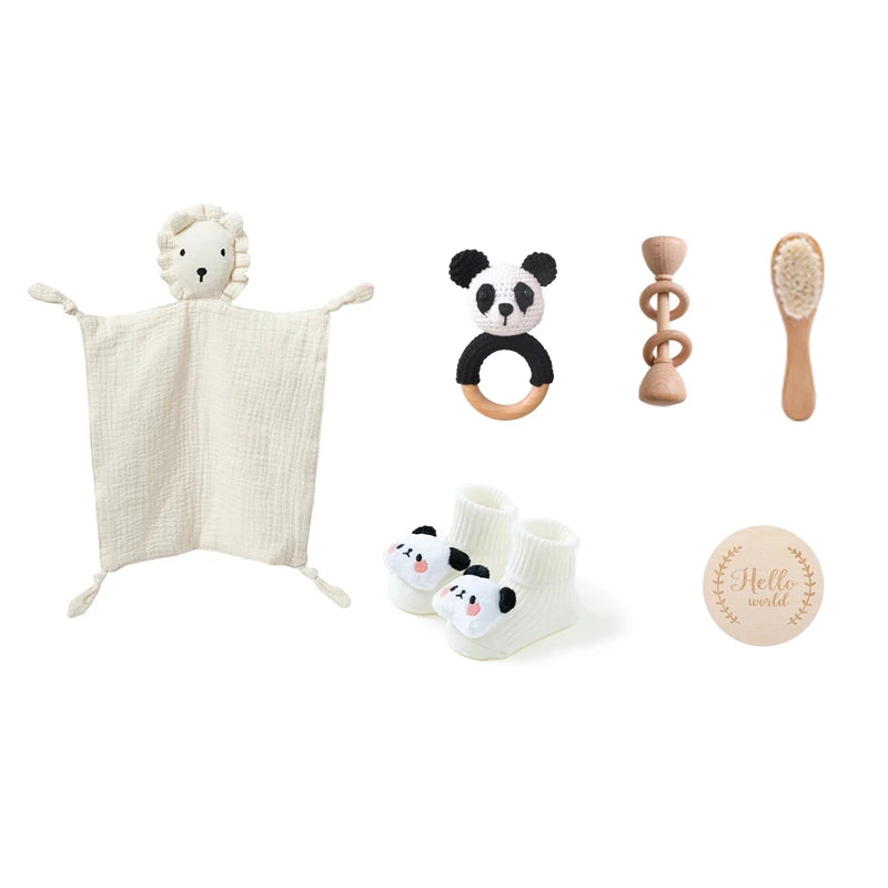 Baby Double-Sided Cotton Blanket Bath Set | Perfect Newborn Gift