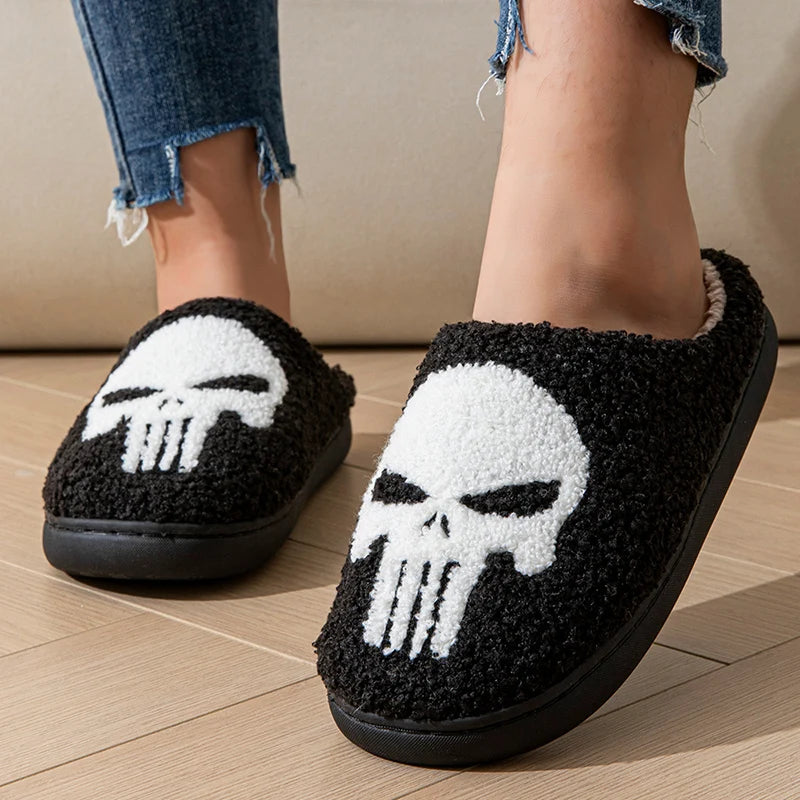 Women's Cartoon Halloween Plush Slippers | Cozy Indoor House Shoes