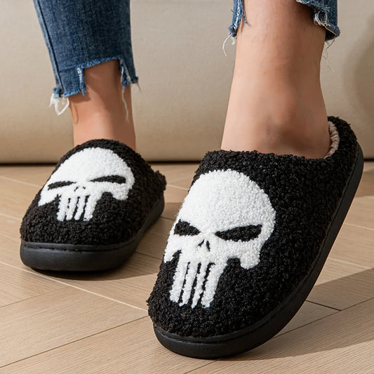 Women's Cartoon Halloween Plush Slippers | Cozy Indoor House Shoes