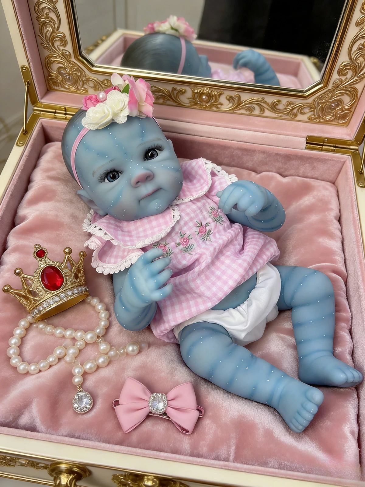 Collectible 48cm Newborn Reborn Doll with Realistic Features