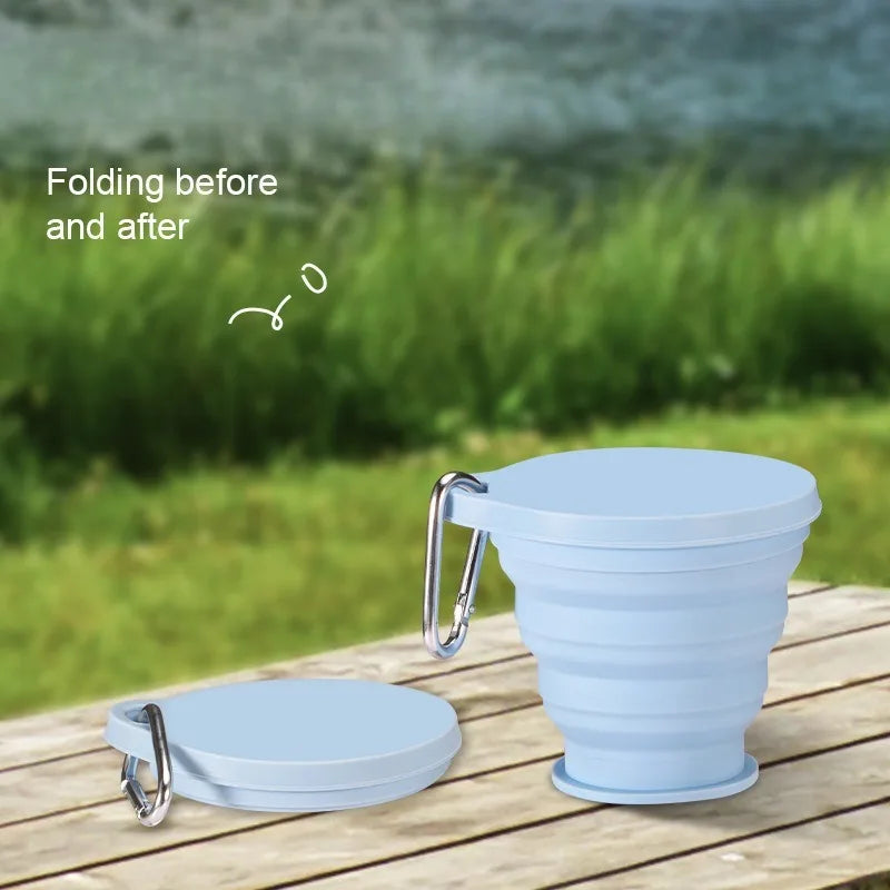 180ml Collapsible Silicone Cup with Lid | Foldable Travel Mug