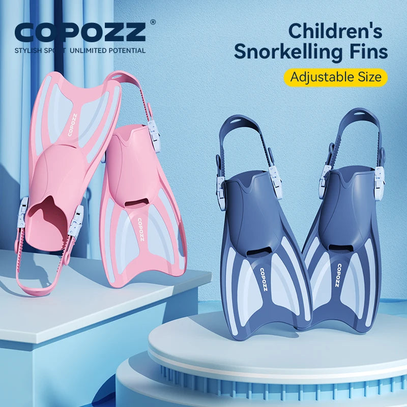 Adjustable Length Snorkel Fins for Kids | Diving Fins for Water Fun