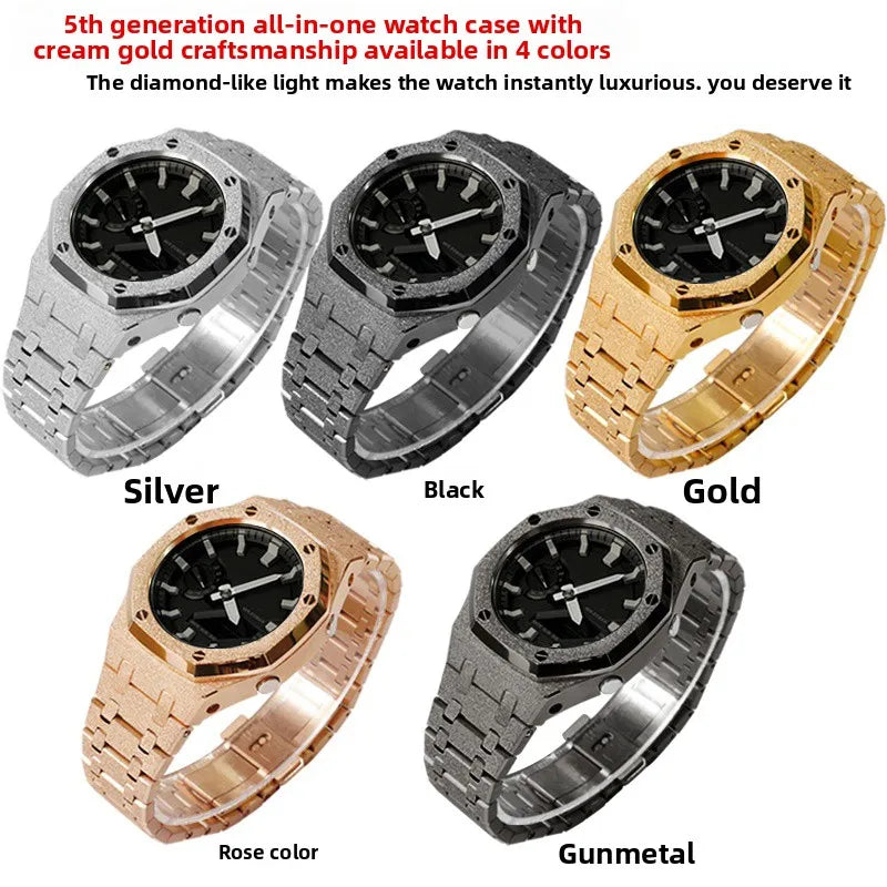 Stainless Steel Watch Case & Strap Replacement Kit | Modern Look