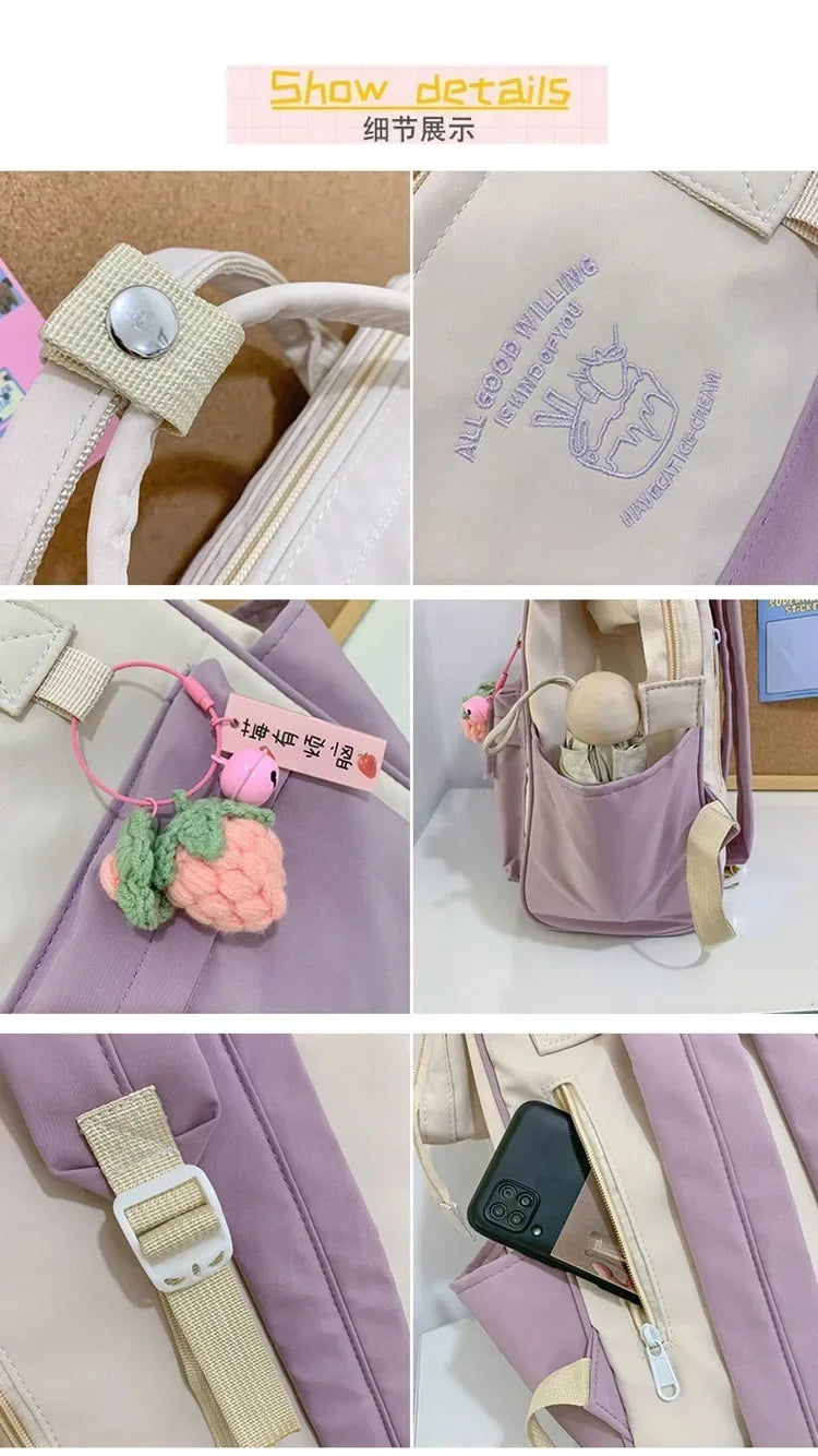 Waterproof Color Matching Backpack | Large Capacity Travel Bag