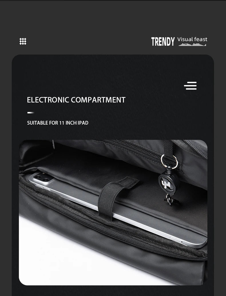 Waterproof Minimalist Men's Crossbody Messenger Bag for Travel