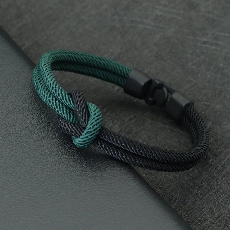 Double Layer Colorblock Rope Bracelet for Men | Trendy Accessory