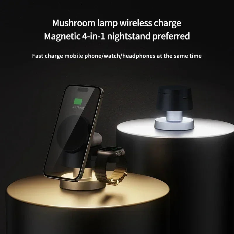 Magnetic Wireless Charger with Night Light | 15W Fast Charging Hub