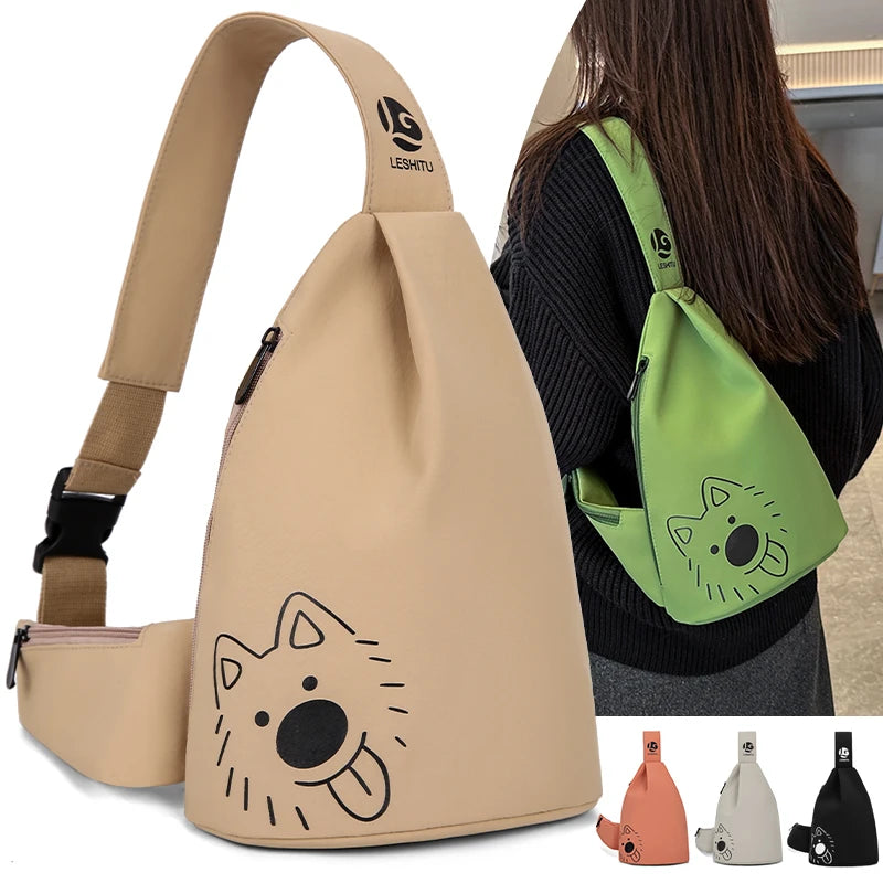 Cartoon Chest Sling Bag for Women | Versatile Crossbody Daypack