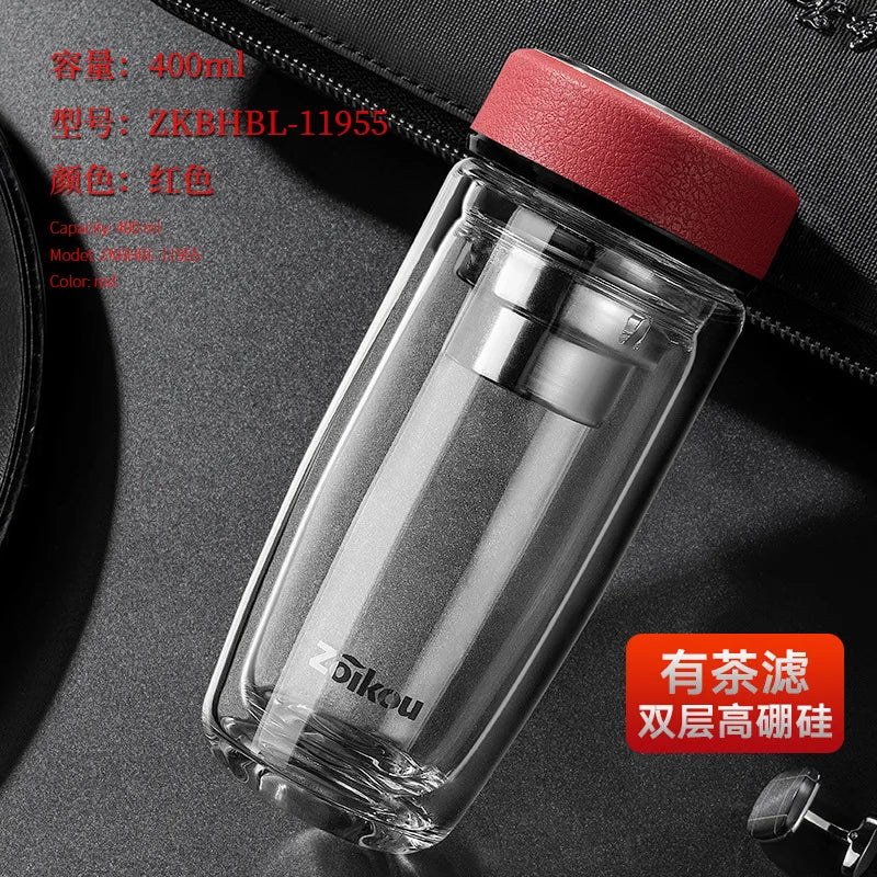 Portable Glass Tea Infuser Tumbler | Eco-Friendly Water Bottle