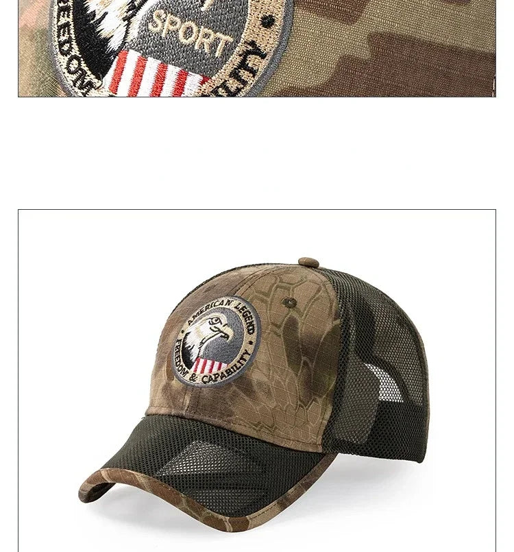 Plus Size Mesh Baseball Cap | Stylish Camo Snapback Sun Hat