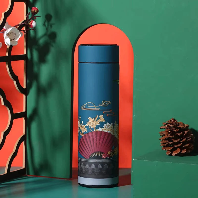 Smart Insulated Vacuum Flask with Temperature Display | Retro Design