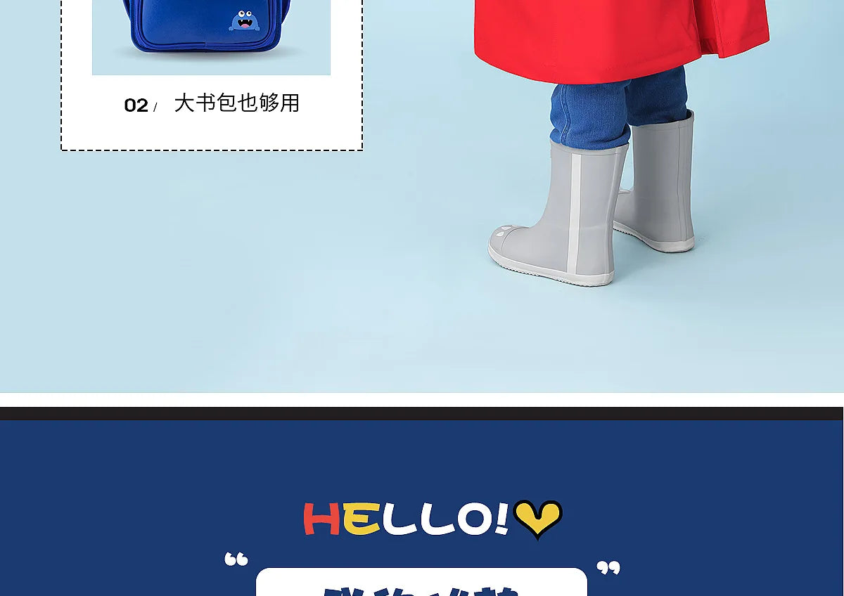 Children's Waterproof Raincoat with Schoolbag | Perfect for School Days