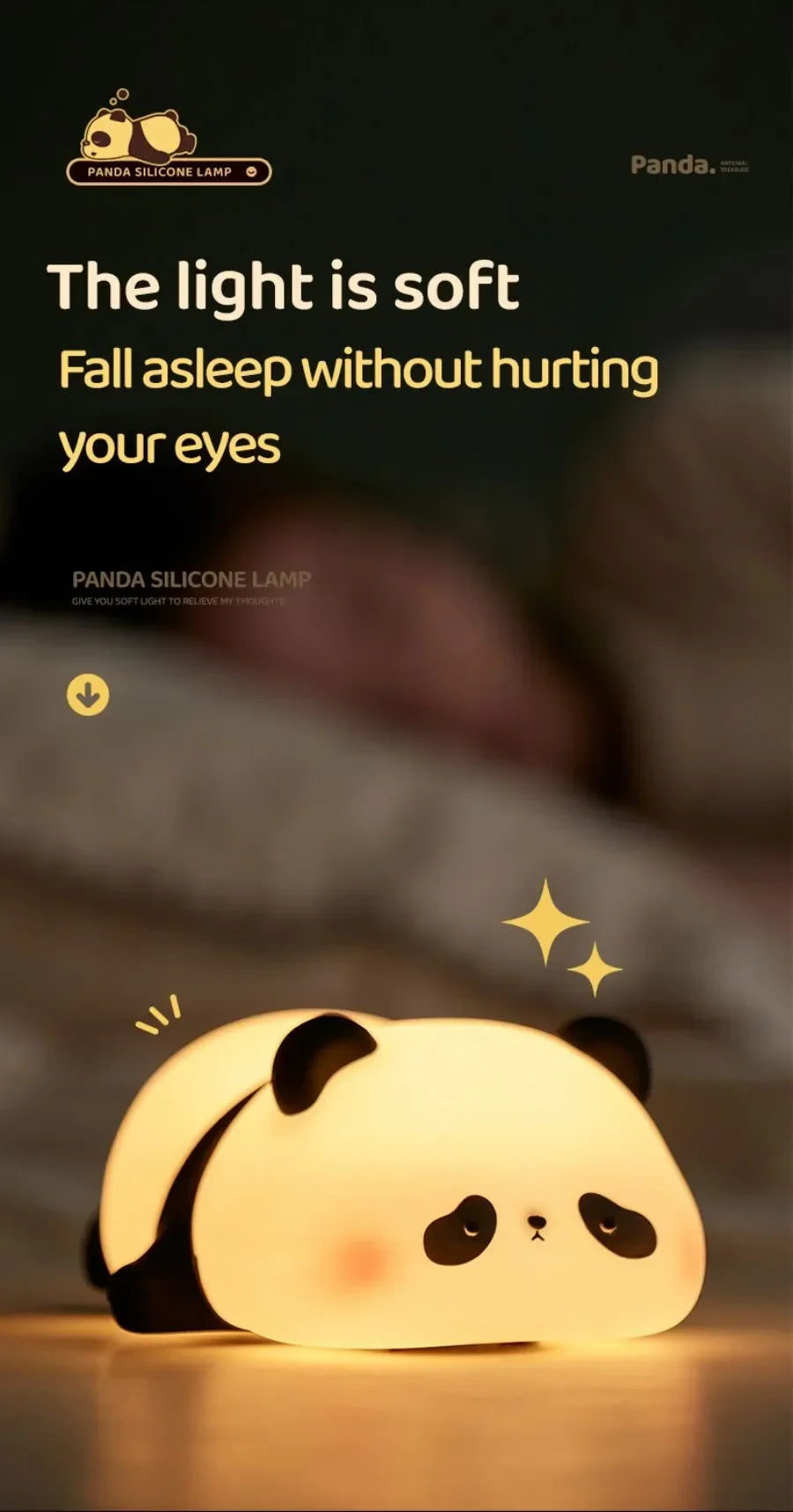 Luz nocturna LED recargable de animales para habitaciones infantiles | Acogedora y bonita