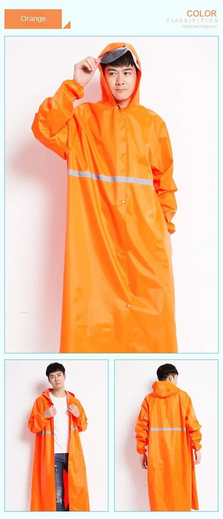 Waterproof Windproof One-Piece Long Raincoat for Adults