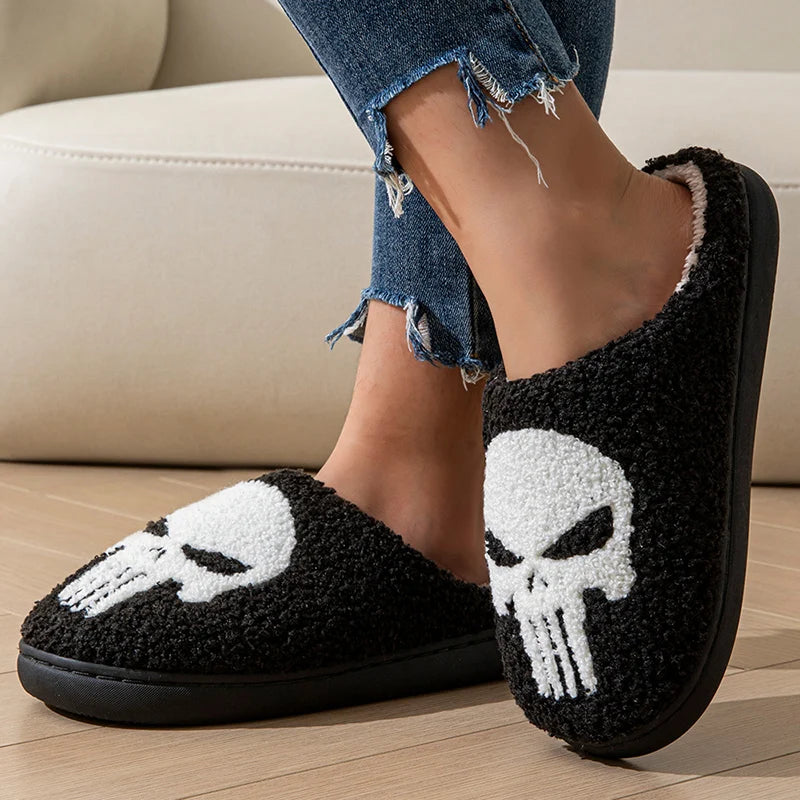 Women's Cartoon Halloween Plush Slippers | Cozy Indoor House Shoes