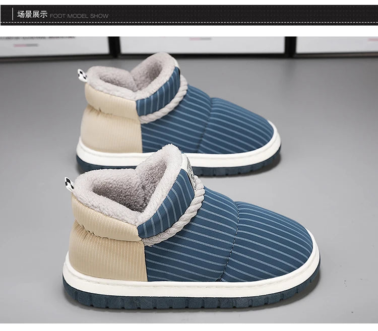 Men's Warm Plush Snow Boots | Cozy Mid-Calf Ankle Winter Shoes